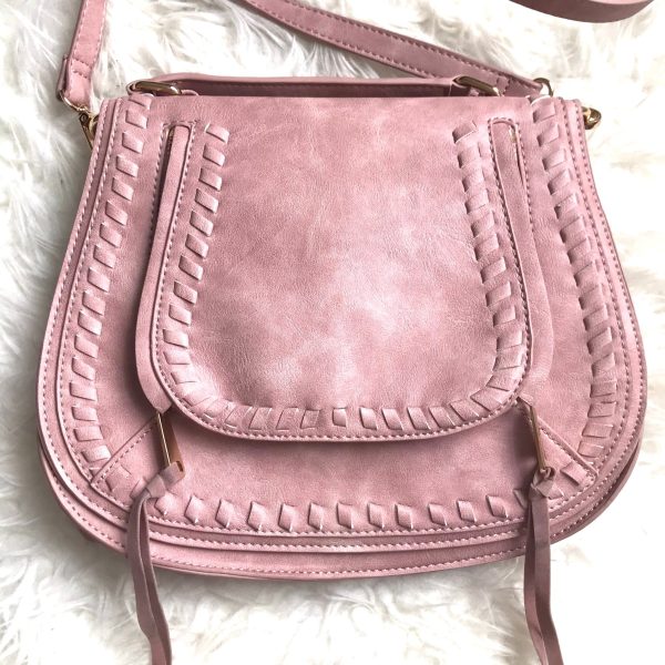 Urban Expressions Pink Cross Body Saddle Bag Fashion