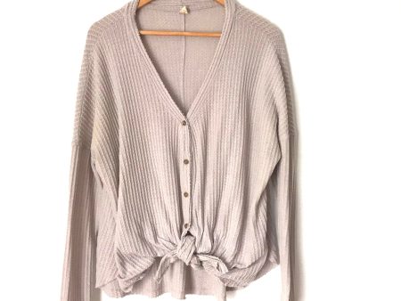 Wishlist Waffle Knit Long Sleeve Knot Front Top- Size S M Sale