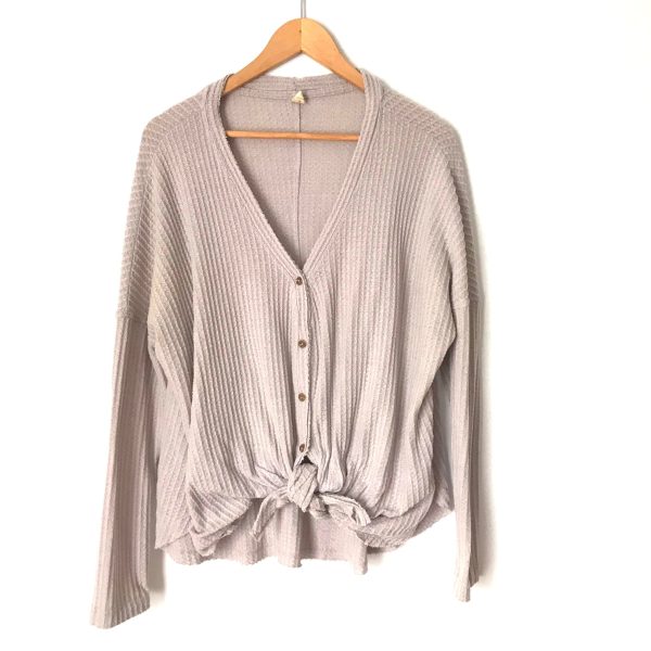 Wishlist Waffle Knit Long Sleeve Knot Front Top- Size S M Sale