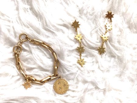 Madewell Starshine Charm Bracelet and Drop Earring Set Online Hot Sale