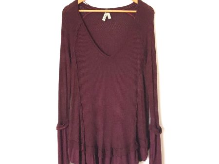 We The Free Purple Thermal Flowy Long Sleeve Top- Size XS For Sale