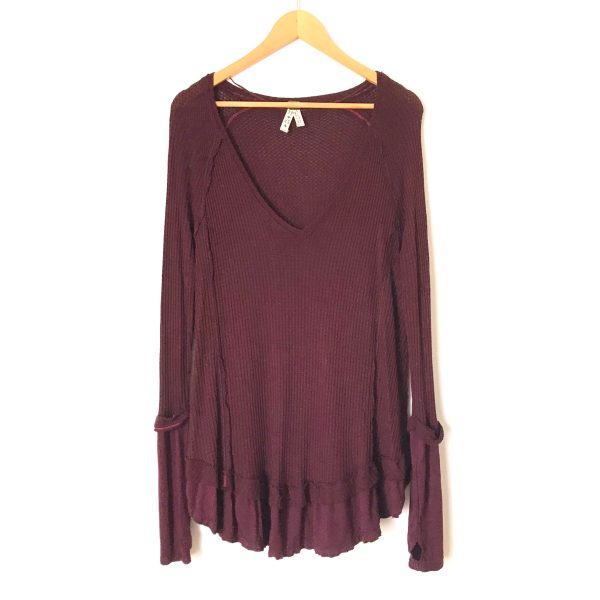 We The Free Purple Thermal Flowy Long Sleeve Top- Size XS For Sale