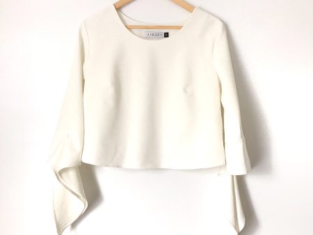 Askari White Long Sleeve Blouse- Size S Sale