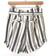 Topshop Striped Linen Paperbag Waist Shorts- Size 6 Hot on Sale