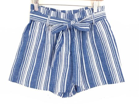 Have Striped Belted Paperbag Waist Shorts- Size S For Cheap