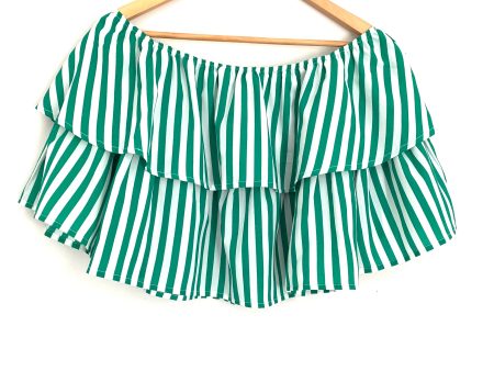 A.Calin by Flying Tomato Green Striped Off the Shoulder Blouse- Size S Online