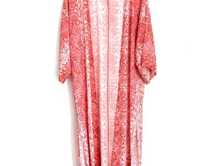 Fantastic Fawn Sheer Pink Snakeskin Kimono - Size S Online Sale