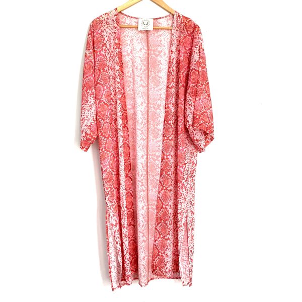 Fantastic Fawn Sheer Pink Snakeskin Kimono - Size S Online Sale