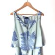 Vici Blue Leaf Print Ruffle Romper- Size S For Sale