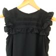 Textile Elizabeth and James Black Lace Ruffle Blouse- Size XS For Sale