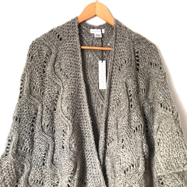 Sole Society Grey Thick Knit Open Cardigan Wrap NWT- Size OS Hot on Sale