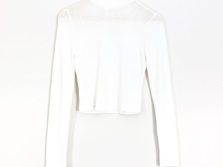 Vestique White Mock Neck Long Sleeve Blouse- Size M Discount