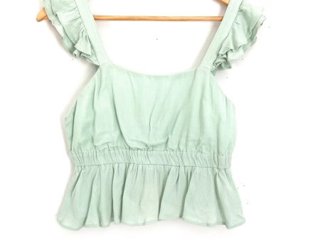 Super Down Mint Crop Top Peplum Ruffle NWT- Size S on Sale