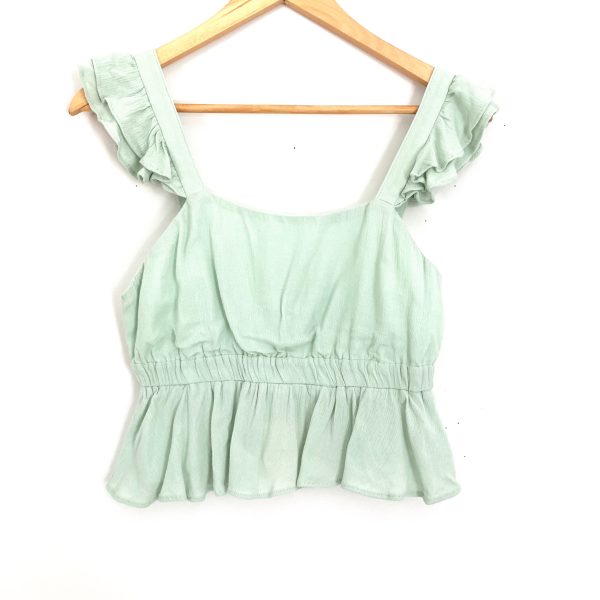 Super Down Mint Crop Top Peplum Ruffle NWT- Size S on Sale