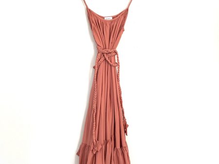 Storia Mauve Ruffle Hem Dress with Braided Belt NWT- Size S Online Hot Sale