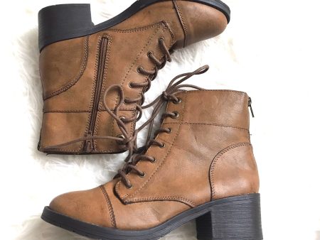 Sugar Brown Lace Up Combat Style Booties- Size 8 on Sale