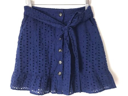 She + Sky Navy Eyelet Skirt NWT- Size S Online Sale