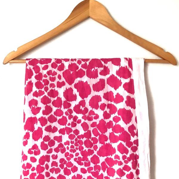 Persifor Pink and White Animal Print Blanket Scarf Cheap