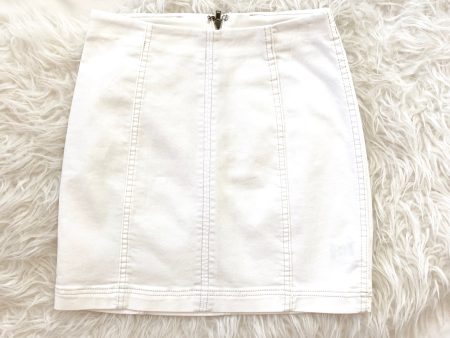 Free People White Panel Zip Detail Skirt- Size 2 Sale