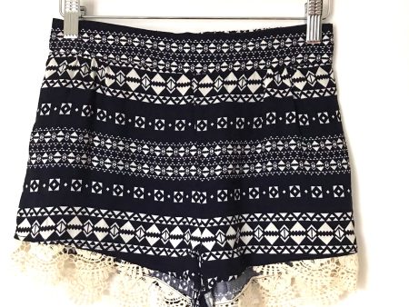 Charlotte Russe Black Tribal Shorts with Crochet Detail- Size S For Discount