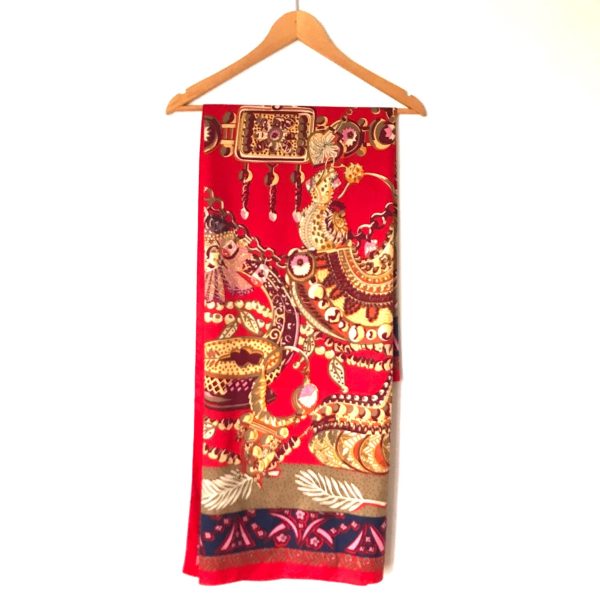 Tuckernuck Red Multi Color Print Scarf Sale