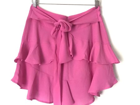 Express High Waisted Pink Ruffle Mini Skirt- Size 4 Online