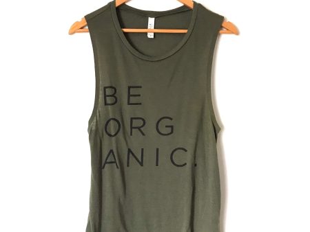 Clean Juice “Be Organic” Green Tank Top- Size M Cheap