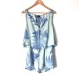 Vici Blue Leaf Print Ruffle Romper- Size S For Sale