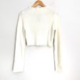 Vestique Ivory Fuzzy Mock Neck Cropped Sweater NWT- Size S M For Sale