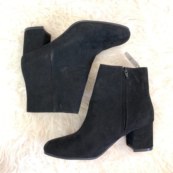 Time & Tru Faux Suede Black Booties NWT- Size 8.5 Online now