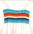 Surf Gypsy White Linen Cover Up with Blue and Orange Stripes- Size S Supply